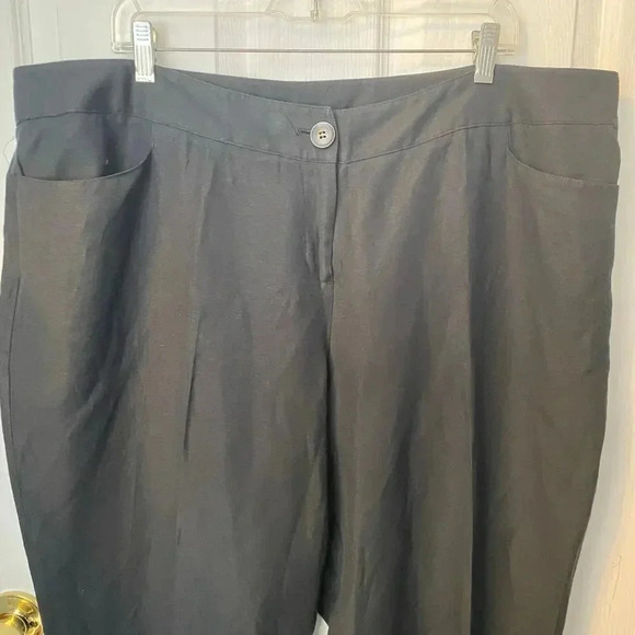 Lane Bryant Linen Blend Solid Black Dress Pants Women Plus Size 20/2X Pockets - Picture 5 of 6